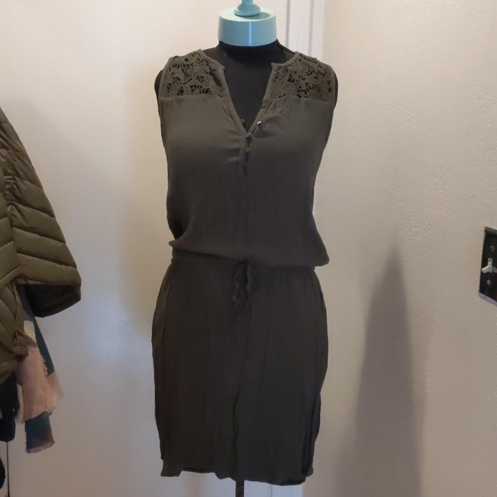 Drawstring summer dress with pockets